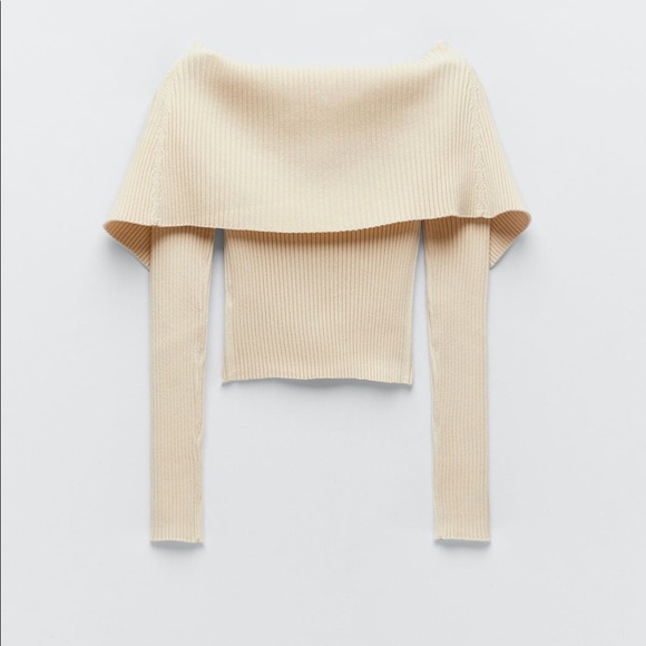 BLOGGERS FAV ZARA OFF SHOULDER FITTED KNIT TOP - Picture 16 of 16